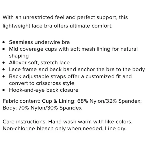 Wacoal Soft Sense Blush Lace Underwire Bra Blush Nude 34G Convertible Straps - Picture 4 of 7